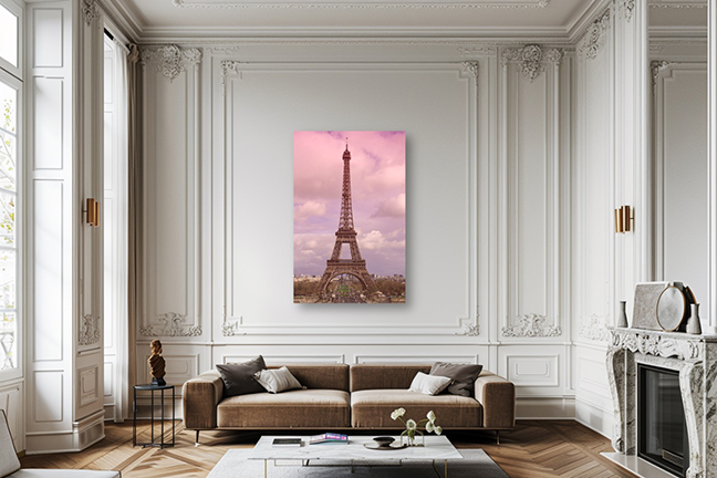 Eiffel Tower, Paris Pink No. 2 – 40 in H on Aluminum