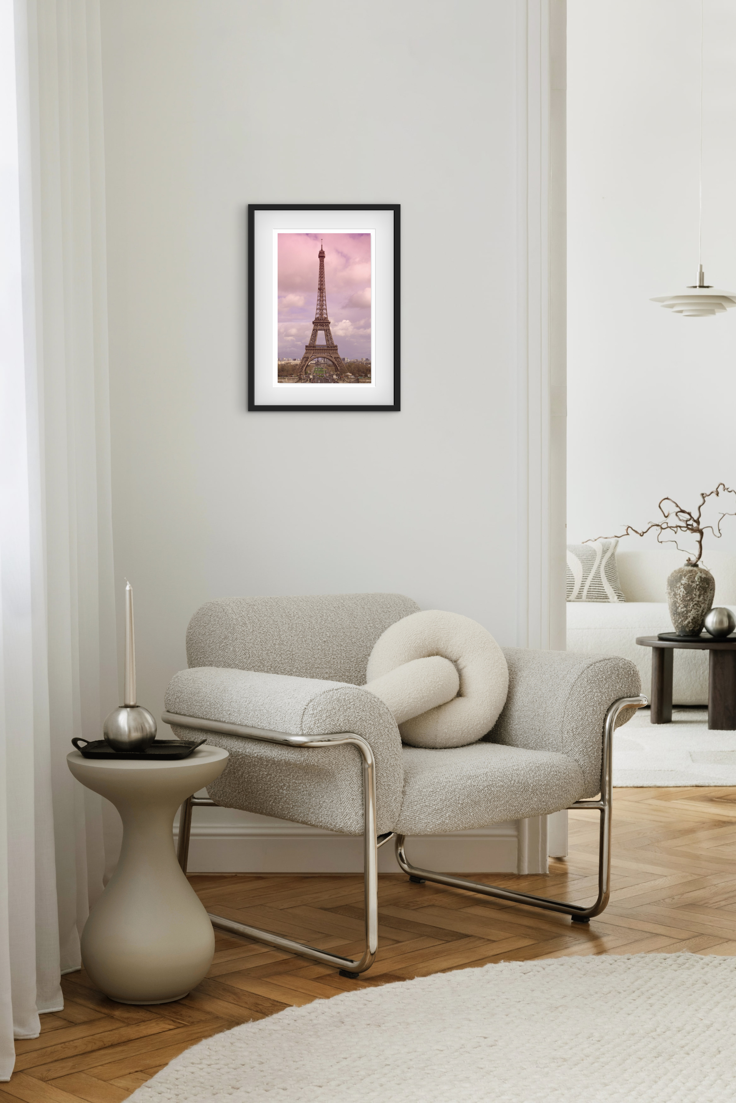Eiffel Tower, Paris Pink No. 2 – 11 x 17 in. Framed