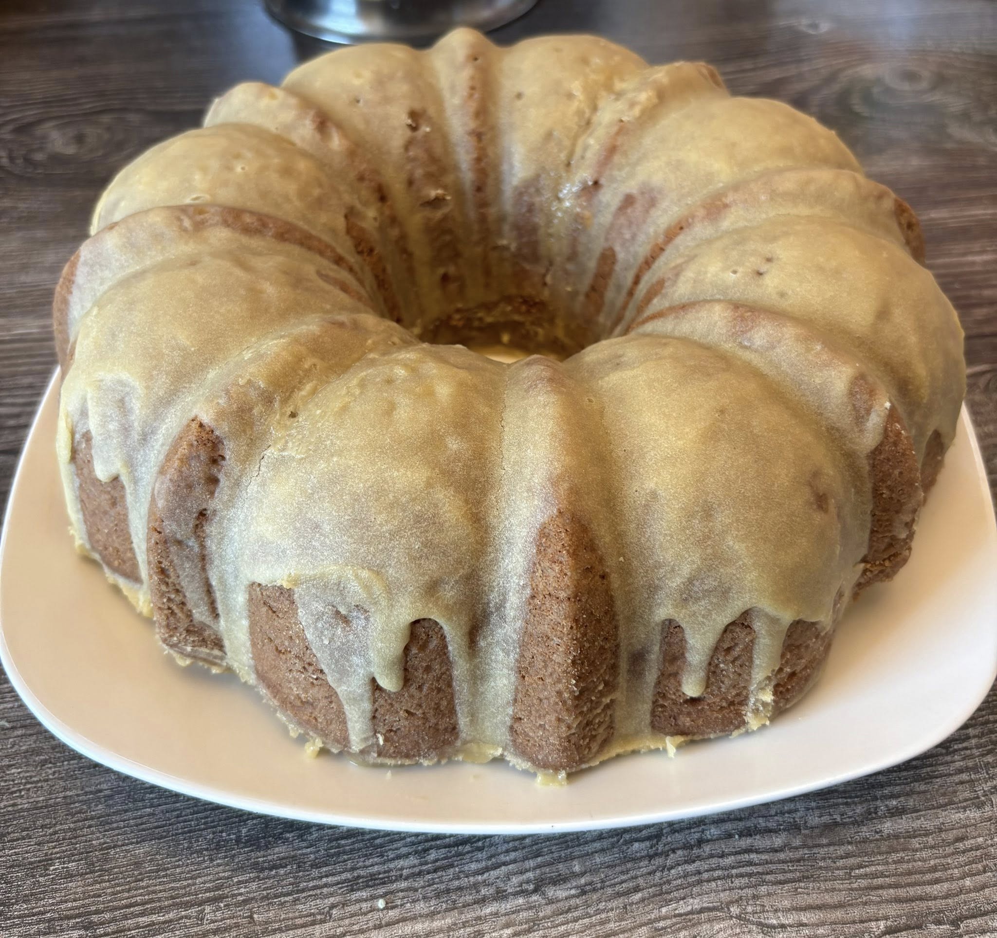 Caramel Cream Pound Cake topped with Salted Cinnamon Whiskey Caramel Glaze  – Image 3
