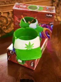Green Leaf Snapback Hat Ashtray  – Image 1