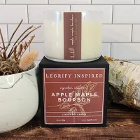 Apple Maple Bourbon Classic Glass 2 Wick Soy Candle – Image 1