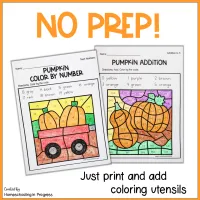 Pumpkins Color by Code Number Sense to 20 + Addition to 10 – Image 5