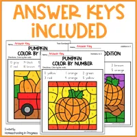 Pumpkins Color by Code Number Sense to 20 + Addition to 10 – Image 6