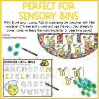 Summer Lemonade Sensory Bins Alphabet Activities for Preschool & Kindergarten – Image 4
