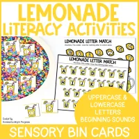 Summer Lemonade Sensory Bins Alphabet Activities for Preschool & Kindergarten – Image 1