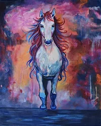 Fire Horse- Pink Pony - Magic - Poster Print – Image 1