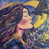 Blackbird Sings with Midnight Wings – Original Painting – Image 3
