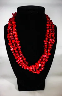 Red Beaded Necklace  – Image 1