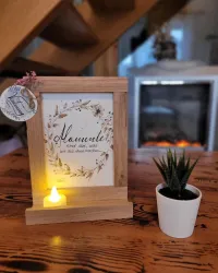 Country Charm Wooden Tray Set with Candle & Accessories – Image 1