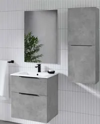 Móvel Ikon – Cimento, 60 cm , 2 Gavetas