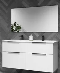 Móvel Ikon – Branco Lacado, 60 cm , 2 Gavetas