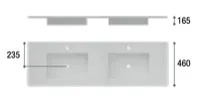 Lavatório Porcelana Encastar – 120 cm x 46 cm - 2 pias