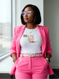 Black Girl Merit Signature Tee - Available in Tee, Hoodie, Sweatshirt or Crop! – White, XXL, Tee