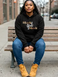 Black Girl Merit Signature Tee - Available in Tee, Hoodie, Sweatshirt or Crop! – Black, Med, Hoodie