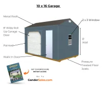 Prebuilt Side Utility Garage 10 x 16 – Image 4