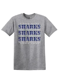 Adult "SLE Sharks Sharks Sharks" T-Shirt Sport Grey – Image 1