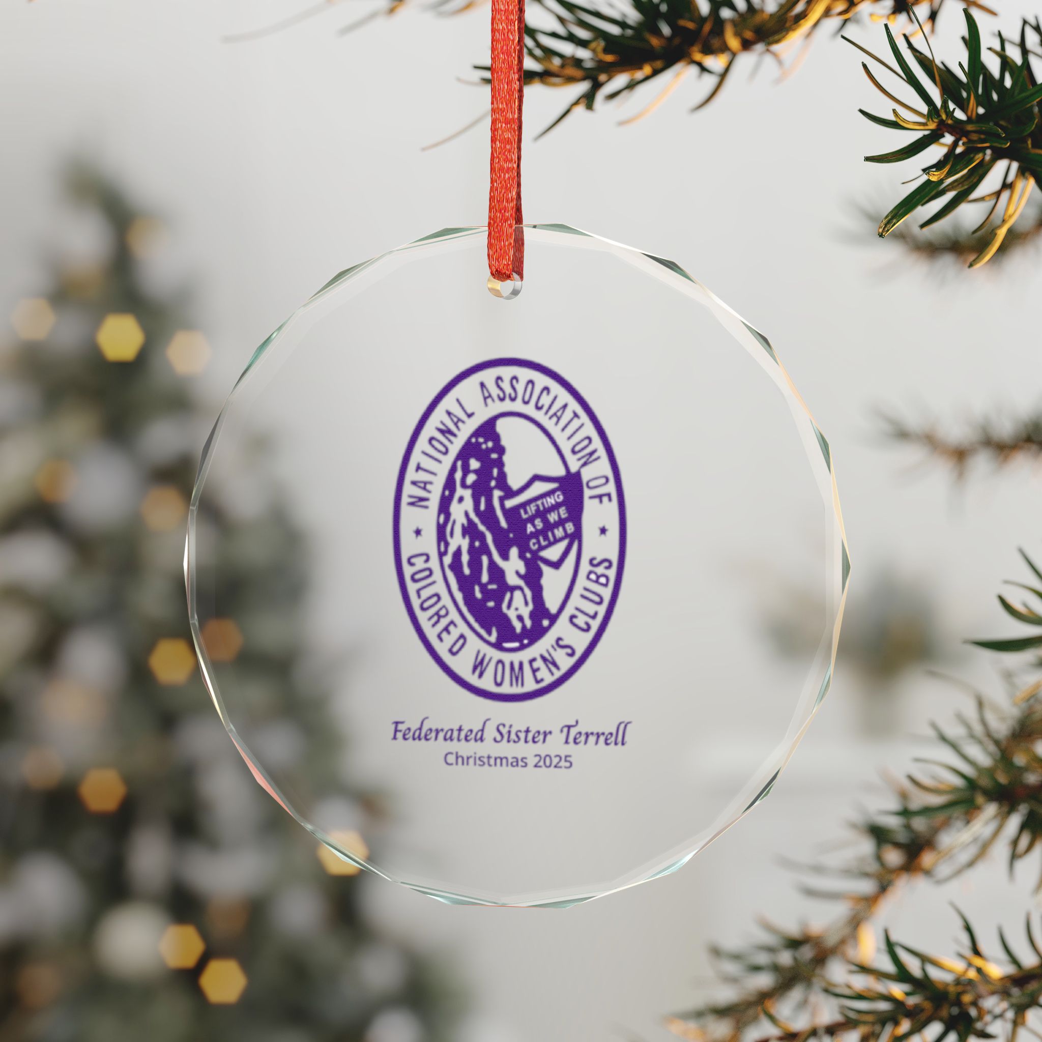 NACWC Logo Glass Ornaments – Purple, Yes