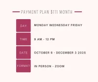 | Oct 6 - Dec 3 | Pre Licensure Payment Plan – Image 1