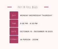 | Oct 13 - Dec 18 | Fall Pre Licensure EVENING Bundle- Full Class – Image 1