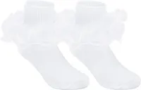 Zando Girls White Lace Ruffle Socks – Image 1