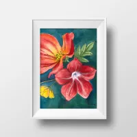 Brightly Colored Flowers in Full Bloom Watercolor Painting – Image 4