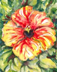 Flower Burst of Color Watercolor Painting – Image 1
