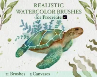 Realistic Watercolor Brushes for Procreate – Image 1
