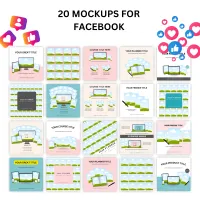 84 Digital Product Social Mockup Bundle – Image 1