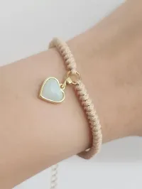 Hearts of Her Bracelet  – Natural Amazonite (Soft Beige)
