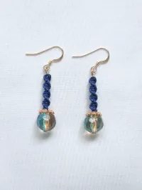 As She Is Earrings – Navy Blue