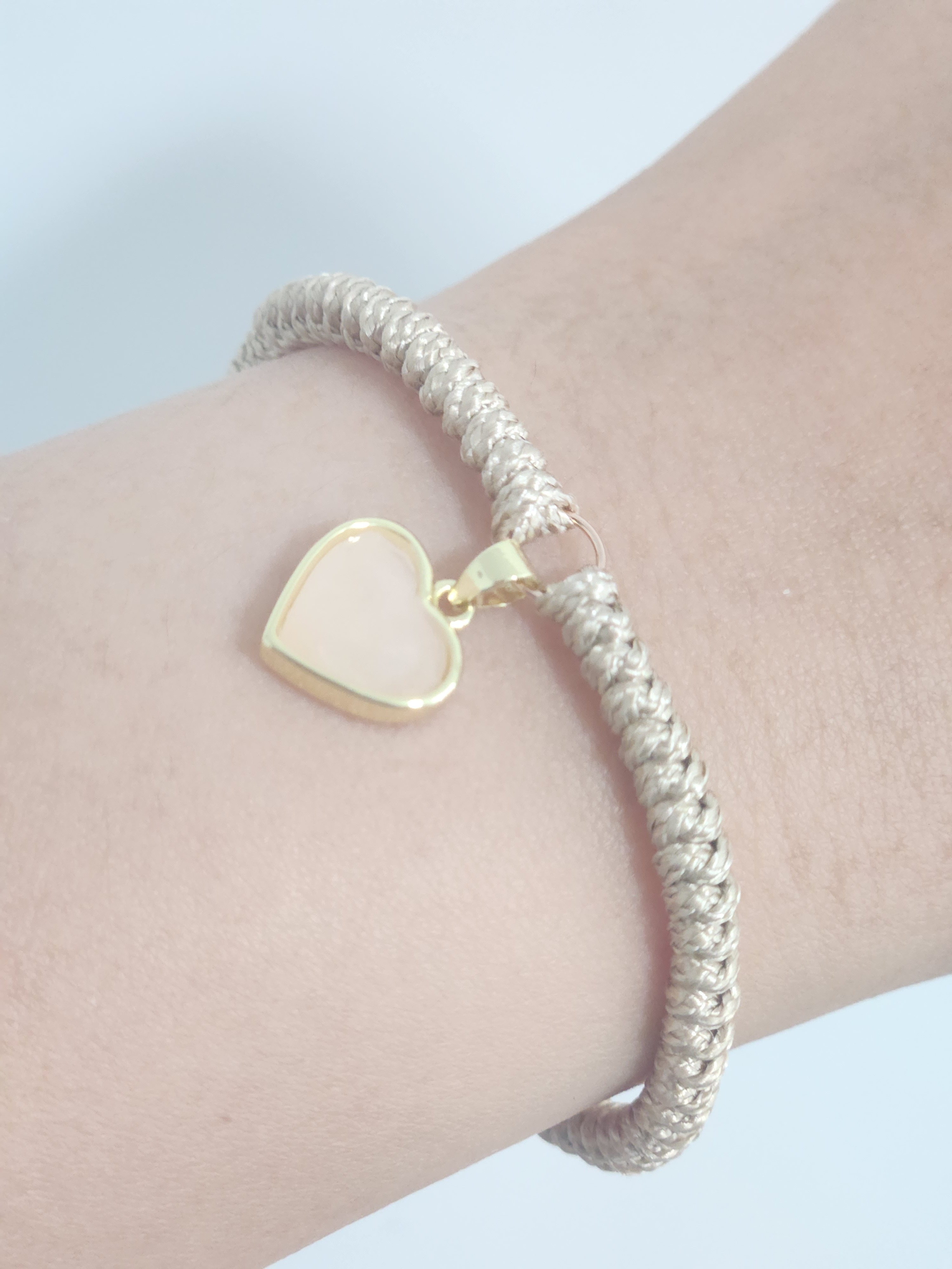 Hearts of Her Bracelet  – Rose Quartz (Caramel)