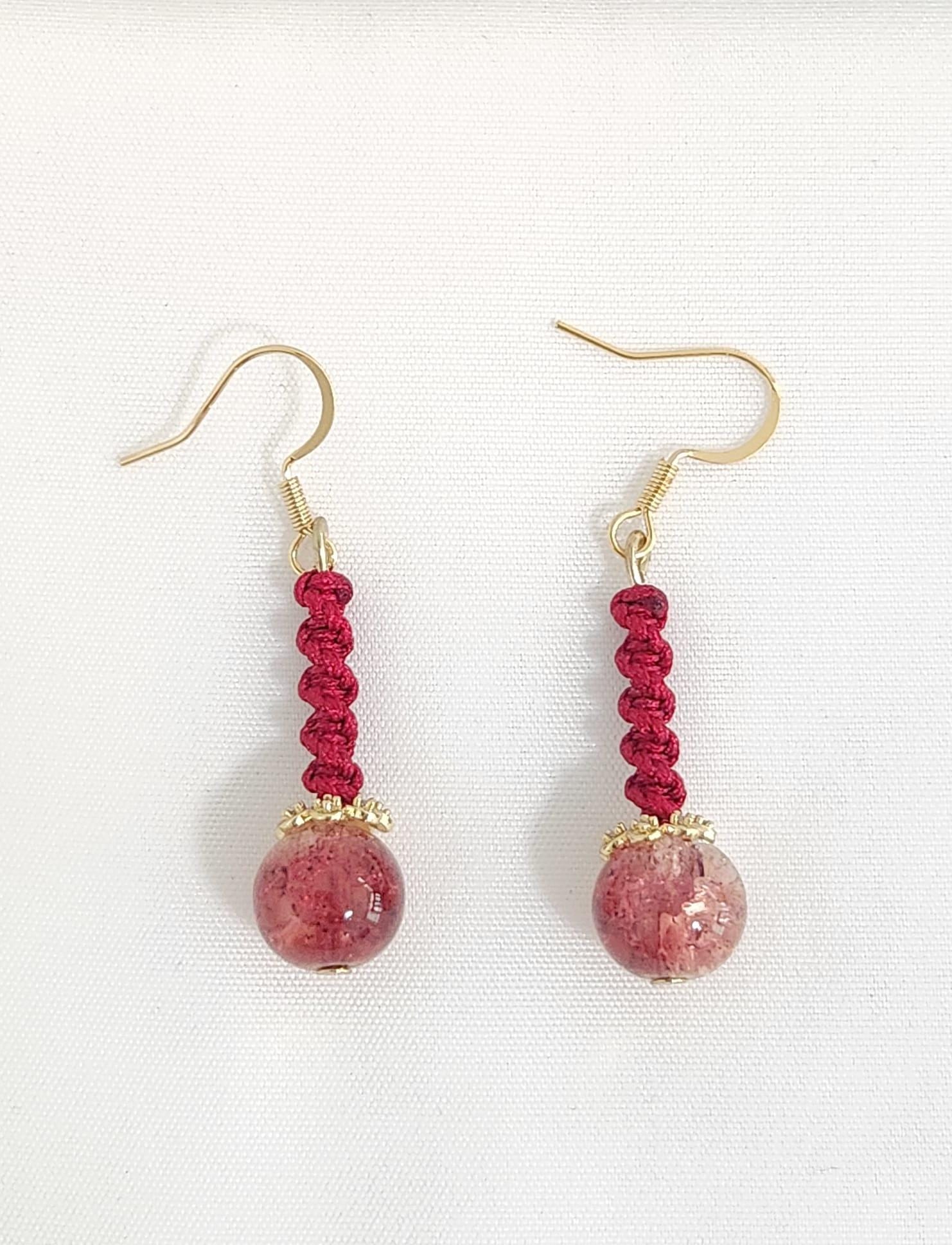 As She Is Earrings – Plum Red 