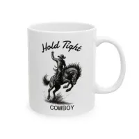 'Hold Tight Cowboy' Rodeo Mug 11oz – Image 3