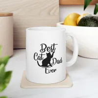 Best Cat Dad Ever Mug - Purr-fect Father's Day Gift Ceramic Mug, (11oz) – Image 1