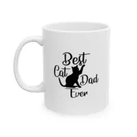 Best Cat Dad Ever Mug - Purr-fect Father's Day Gift Ceramic Mug, (11oz) – Image 2