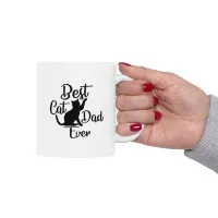 Best Cat Dad Ever Mug - Purr-fect Father's Day Gift Ceramic Mug, (11oz) – Image 4
