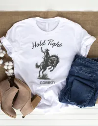 'Hold Tight Cowboy' Vintage Rodeo T-Shirt – Image 3