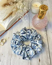 Chouchou Fluffy Indien bleu – Image 2