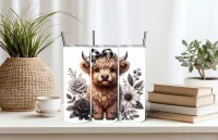 Vache fleurs noires – Image 1