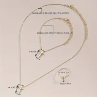 3-Piece Minimalist Cross Pendant Necklace, Bracelet, and Ring Set – Image 3