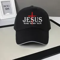 Adjustable Cap – “Jesus: The Way, The Truth, The Life” – Black with Red Cross