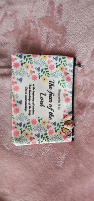 Butterfly Earrings & Scripture Makeup Bag Gift Set – Image 3