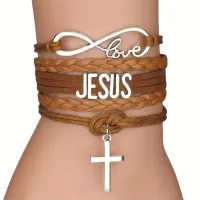 Hand-Woven "Love Jesus" Bracelet – Image 1
