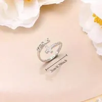 Jesus Glass Rhinestone Inlay Cross Ring – Image 2