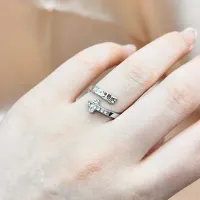 Jesus Glass Rhinestone Inlay Cross Ring – Image 4