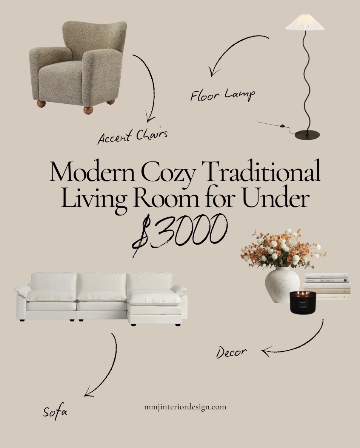 Modern Cozy Traditional Living Room for under $3000 – Image 1