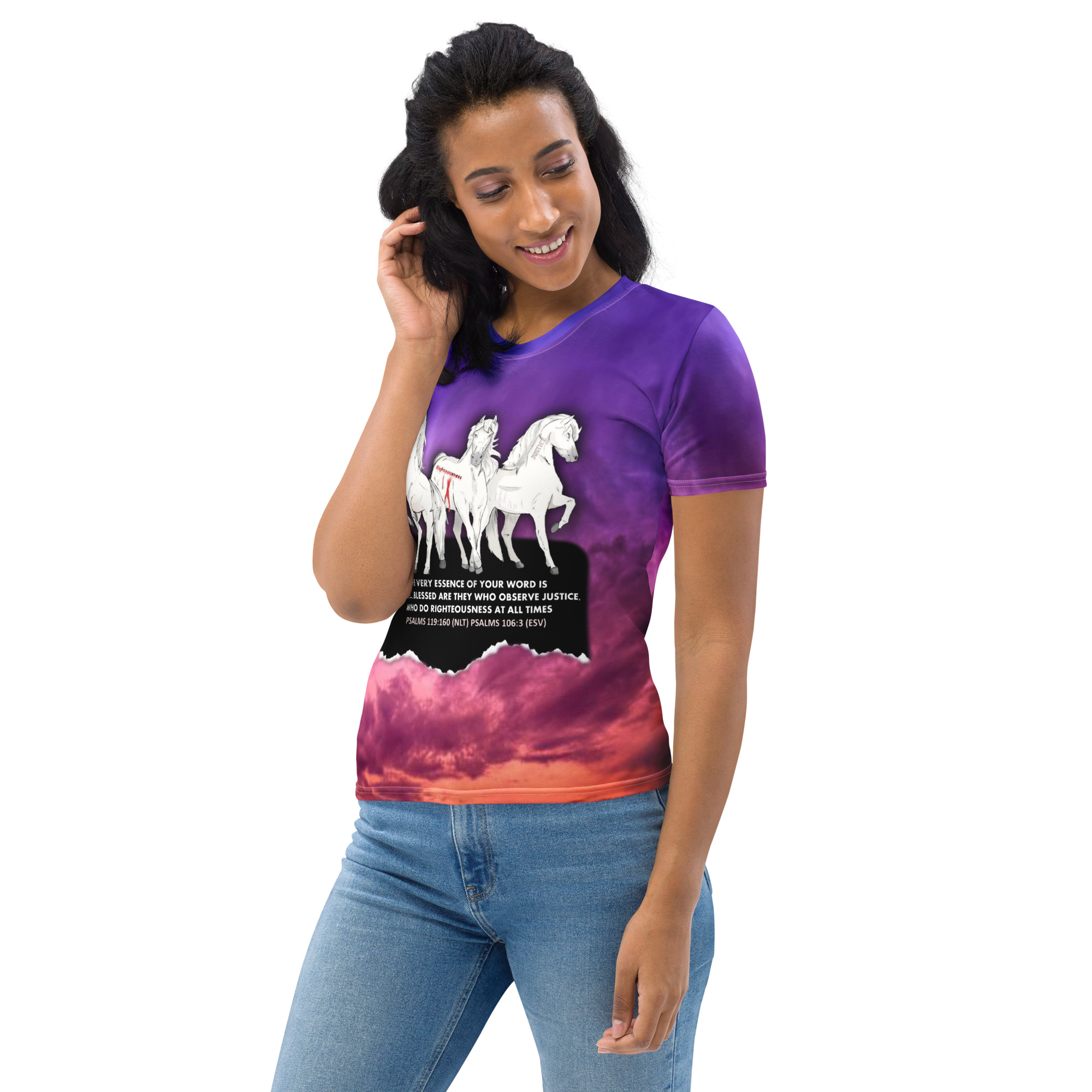 TRUTH, RIGHTEOUSNESS, JUSTICE T-SHIRT WOMEN – Image 1