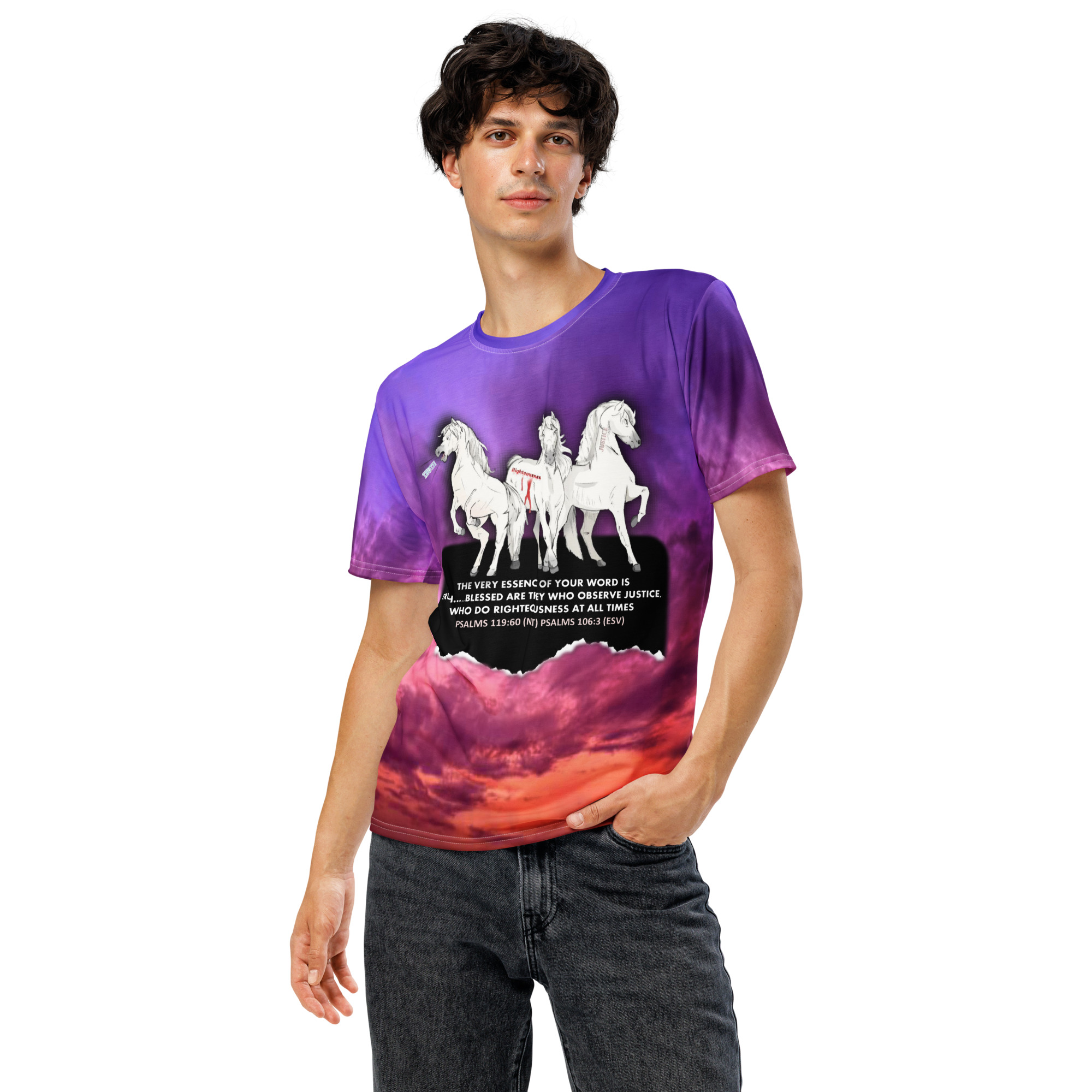 TRUTH, RIGHTEOUSNESS, JUSTICE T-SHIRT MEN – Image 1