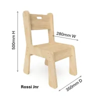 MaMoet Rossi Chair – Junior (2 - 4 Years), Wood Finish, Clear