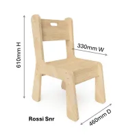 MaMoet Rossi Chair – Senior (4 - 6 Years), Wood Finish, Clear